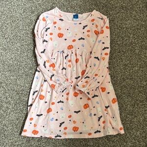 Old Navy Halloween Pumpkin & Bat Pink Long Sleeve Dress